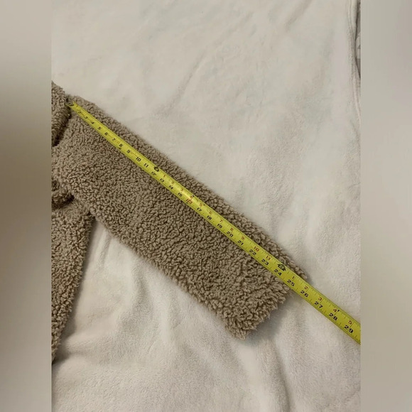 Thread Supply Sherpa Teddy Jacket Brown 4 Buttons Pockets Size L - Picture 10 of 10